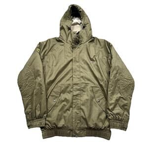 Quicksilver Men's Snowboard Jacket Olive Green Snow Vents Layered Hood Large